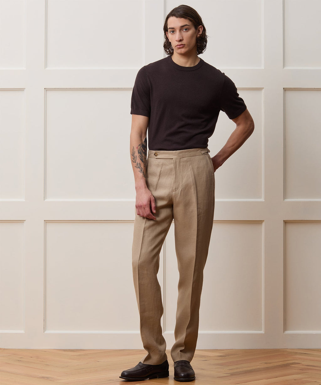 Italian Linen Side Tab Trouser